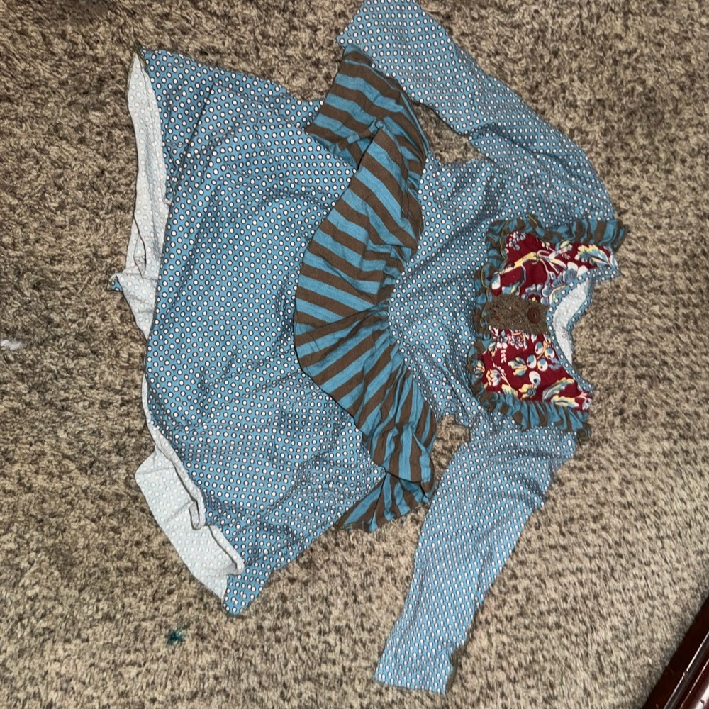 Mustard Pie Blue and burgundy Kids Matching Set
